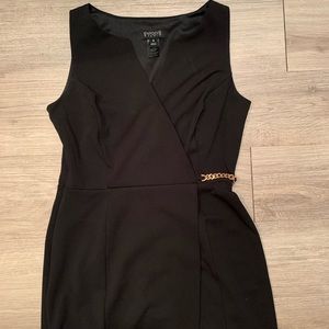 Black Embellished Wrap Dress